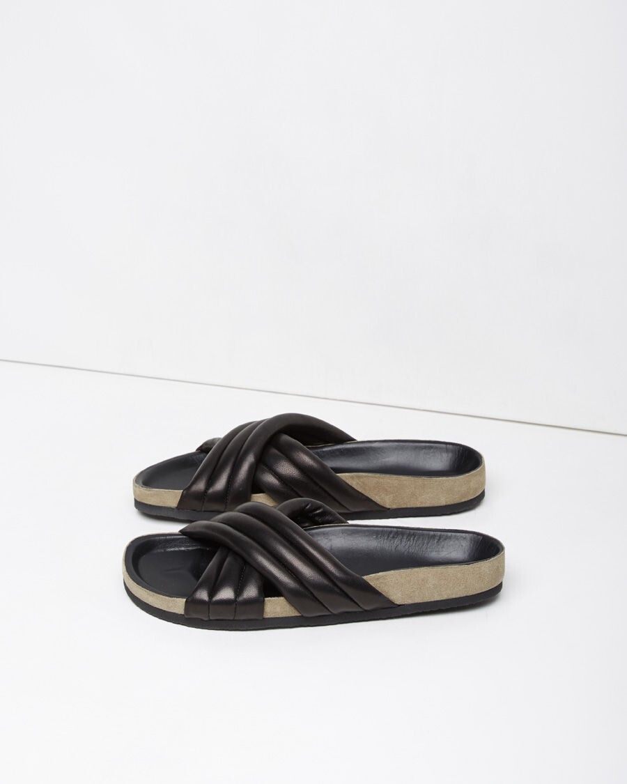 ISABEL MARANT ETOILE Holden Slides Comfortable Leather Japanese Inspired US 38 8