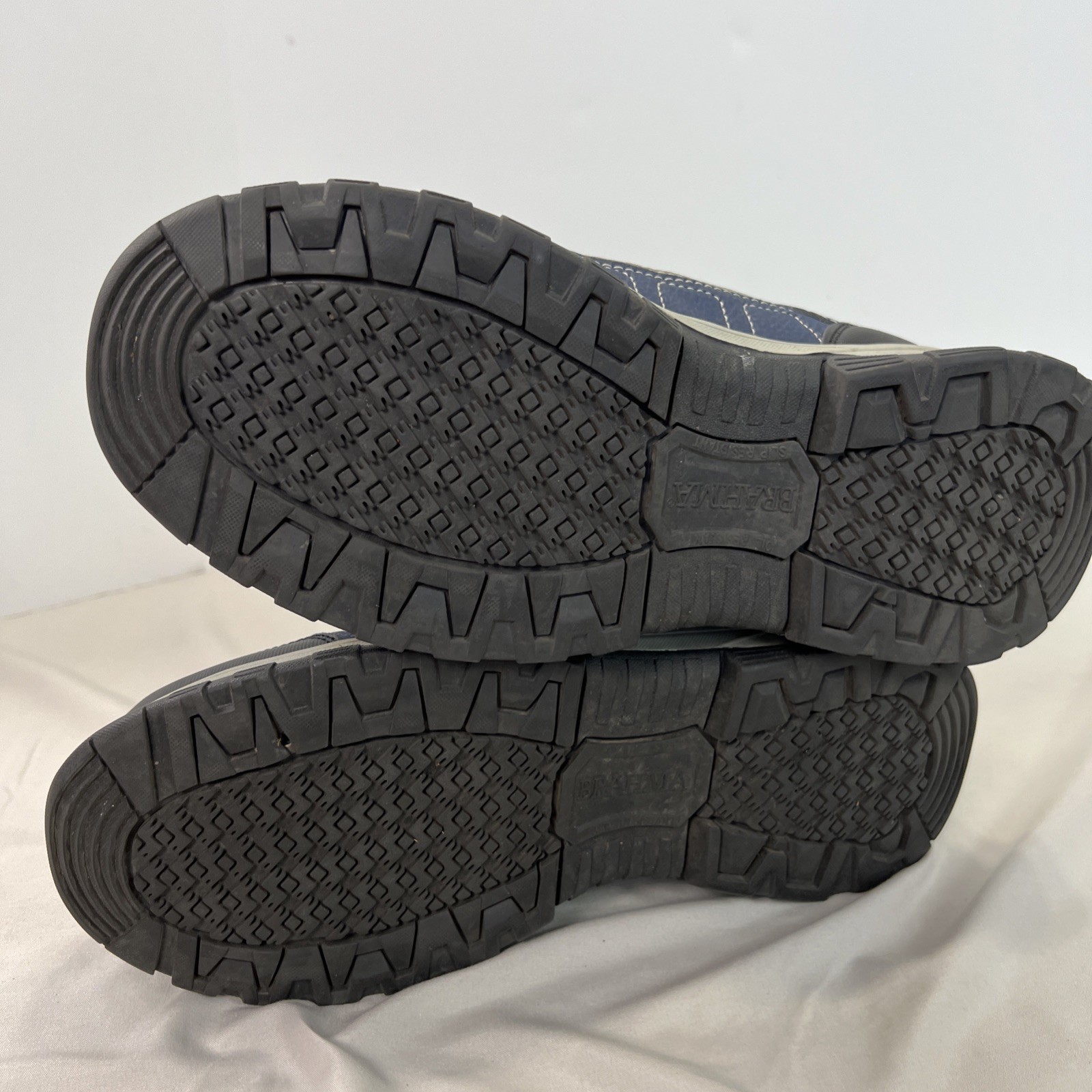 Brahma Shoes Womens 10 Steel Toe Slip Oil Resistant Work Workwear Gray Blue Good