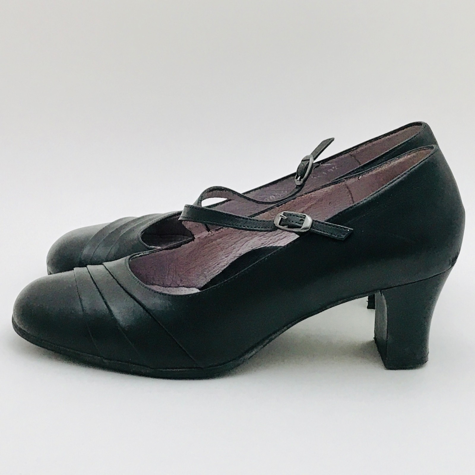 BeautiFeel Classic Black Mary Jane Heels Ankle Strap Latex Sole EU38 US 7.5-8.0