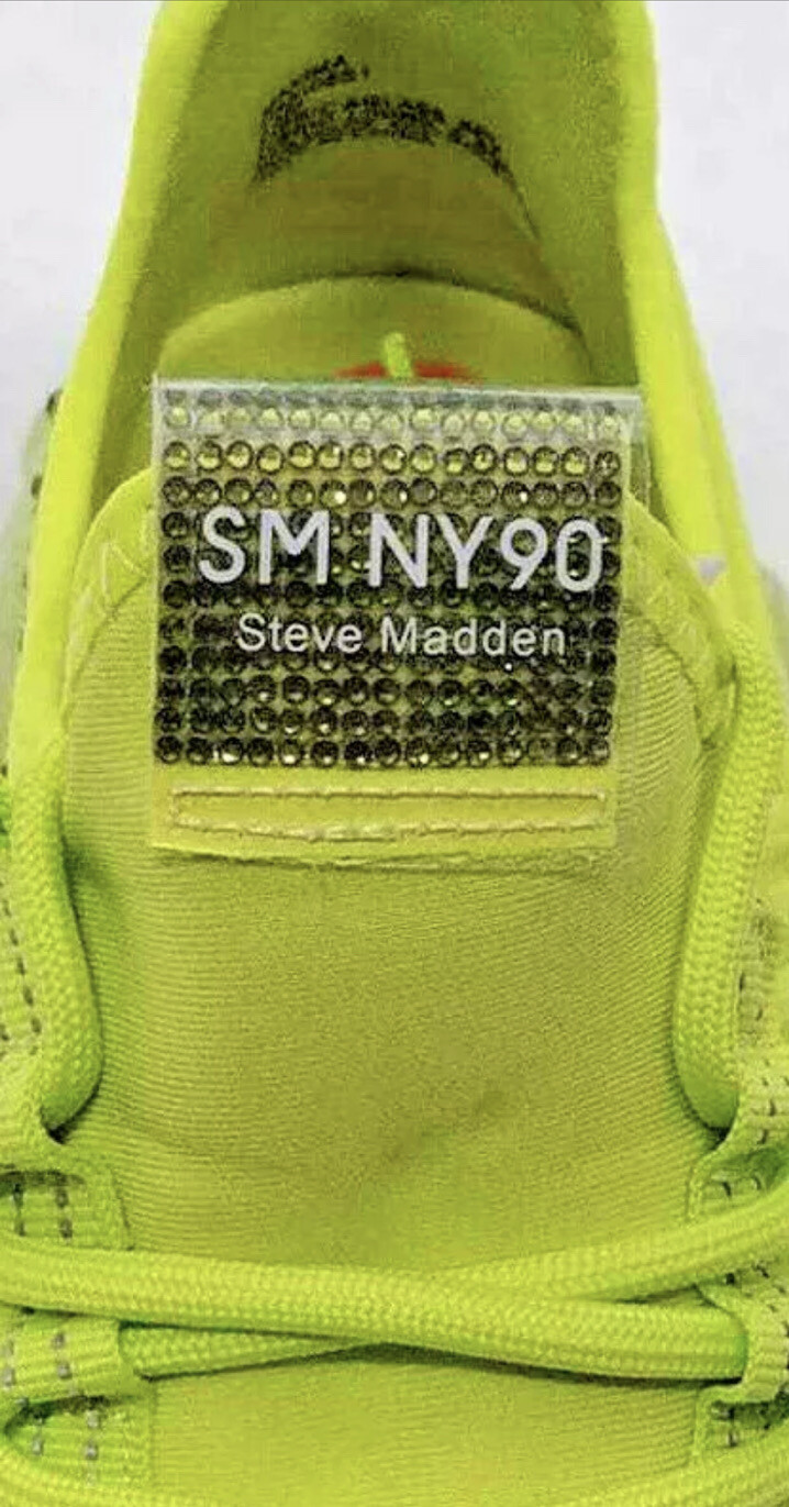 Steve Madden Sneakers Womens Maxima Lime SM NY90 Bejeweled Brand New