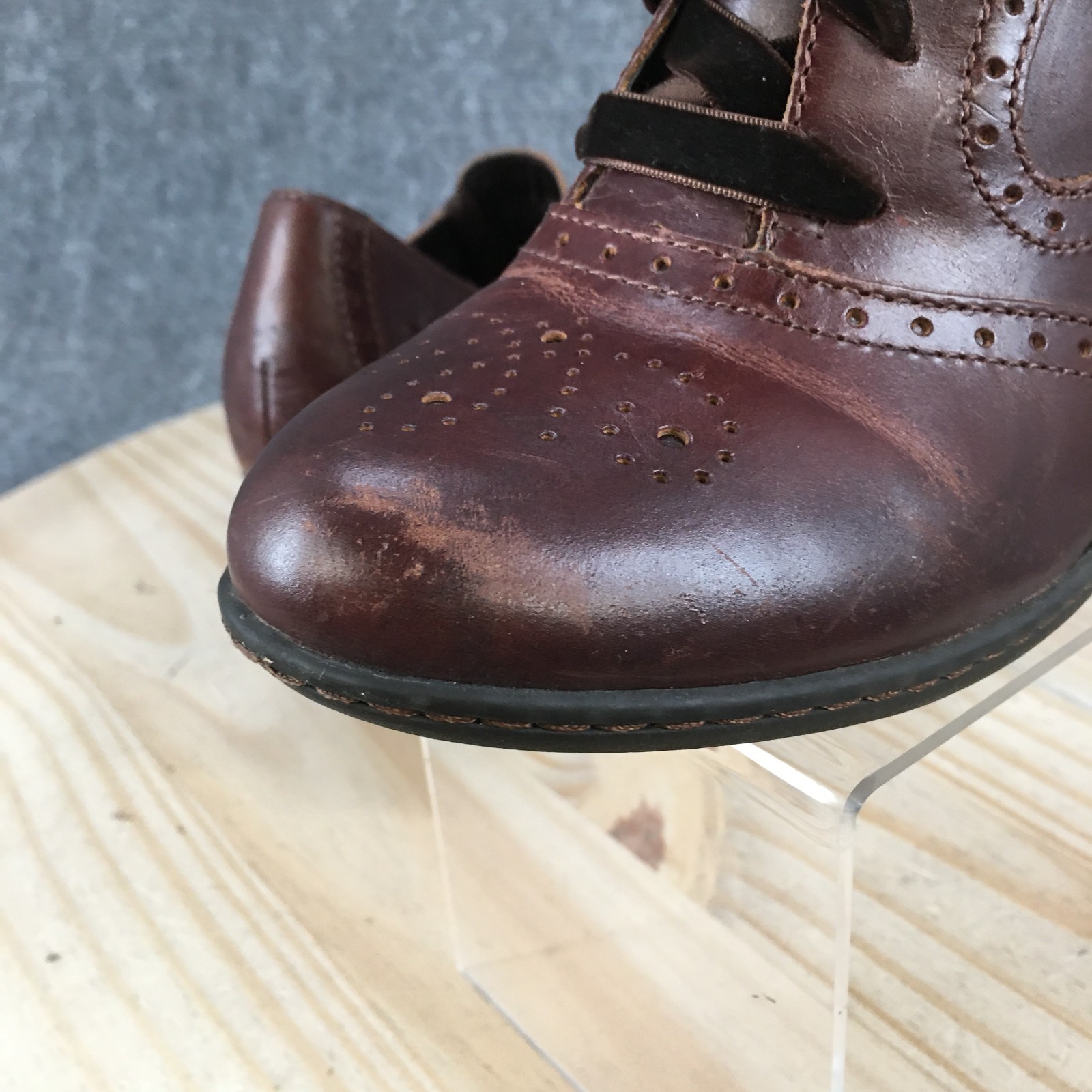 BOC Born Concepts Shoes Womens 8M Oxford Casual Comfort Lace Up Cone Heels Brown