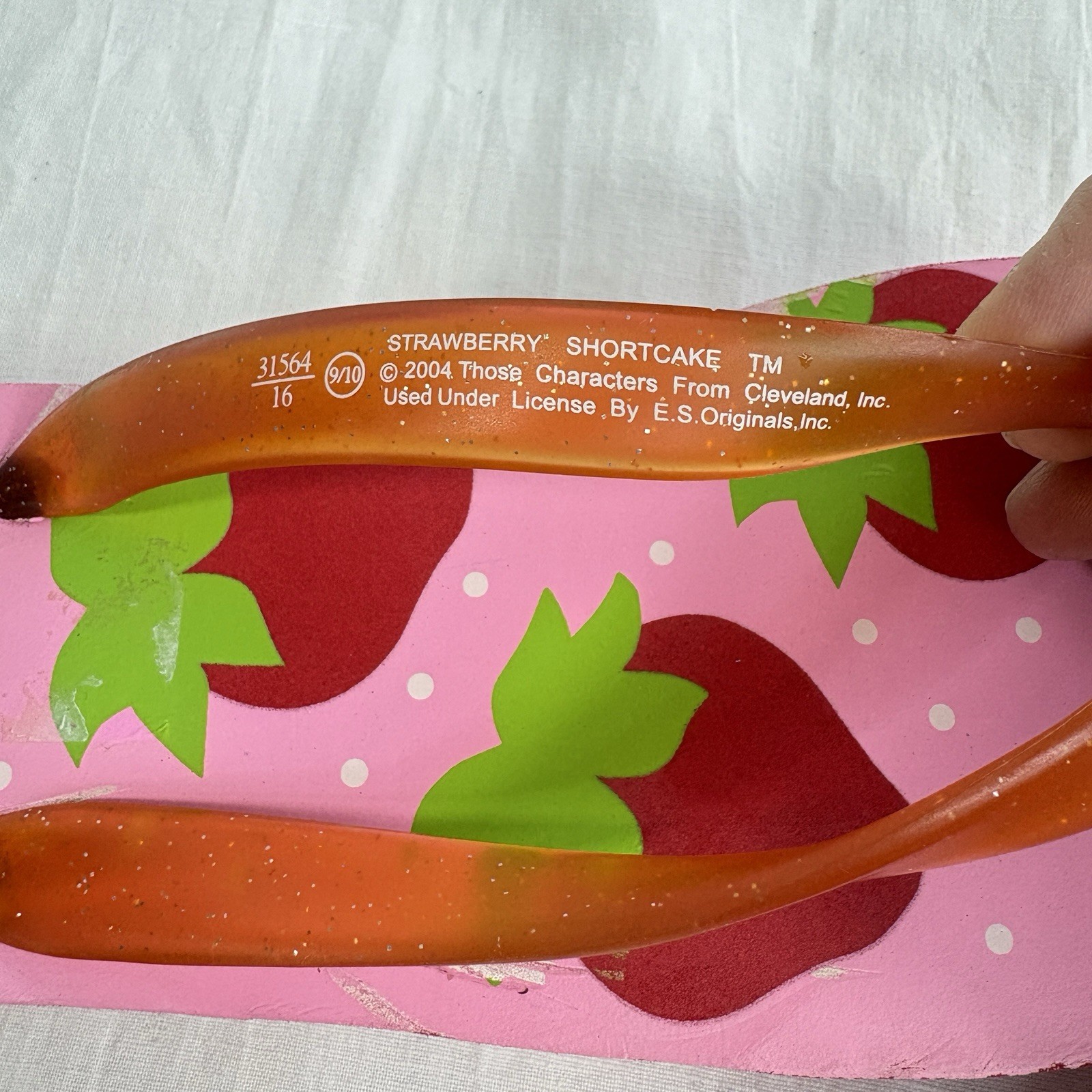 Vintage 2004 Strawberry Shortcake Flip Flops New Size M9/10