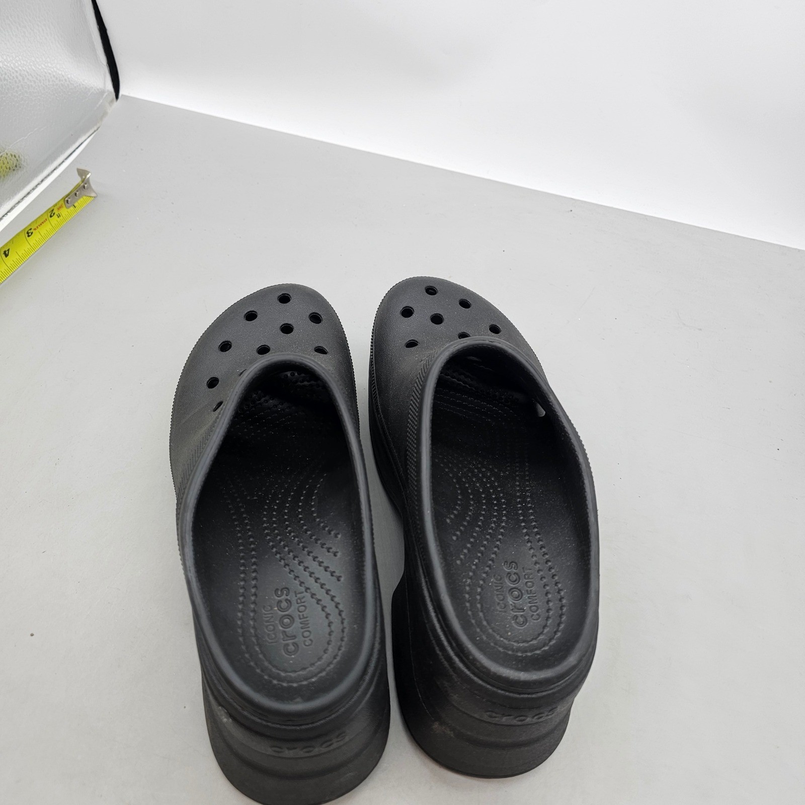 Crocs Siren Clog Black Platform Block Heel Mules Womens 9 Mens 7 208547-001