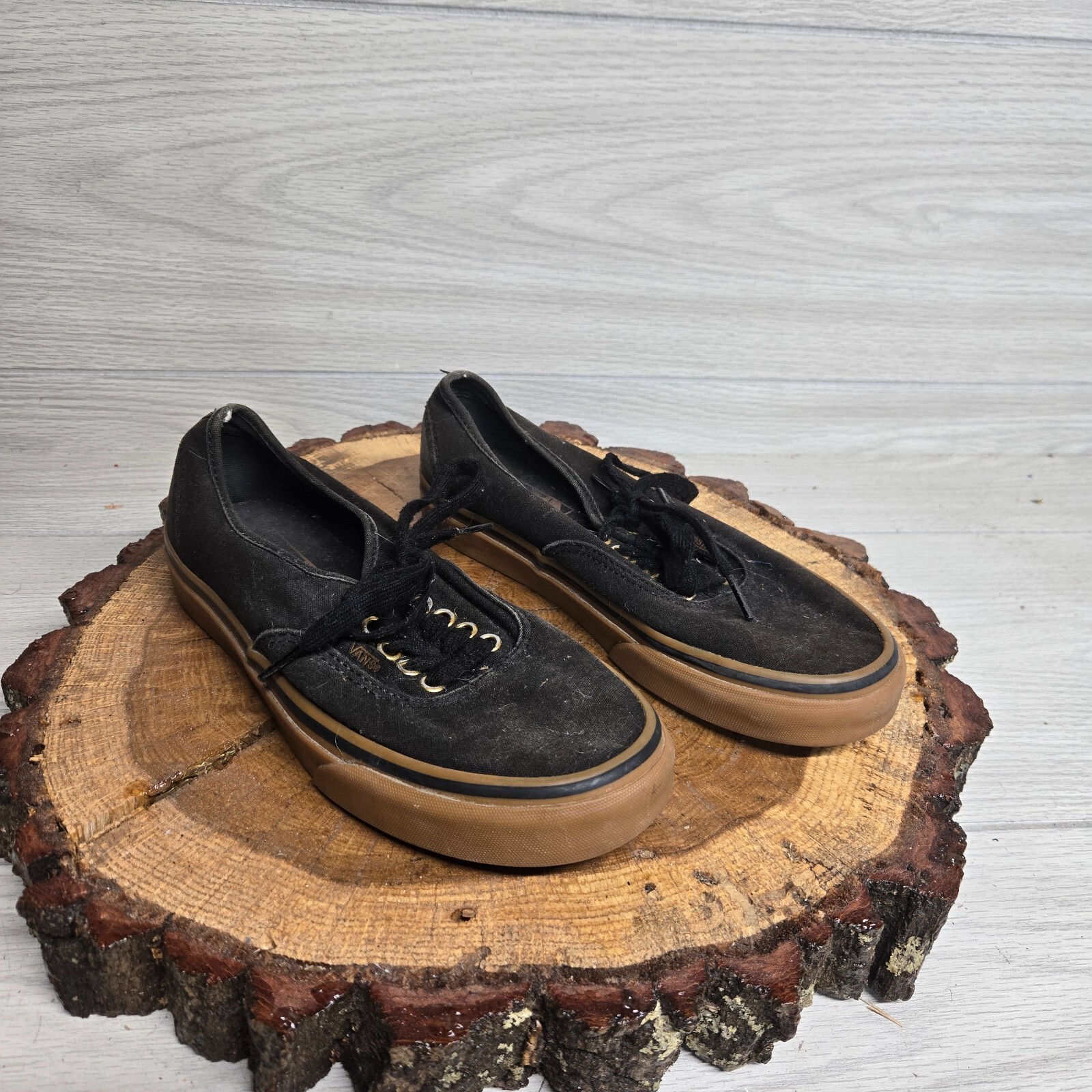 VANS Authentic Unisex Adults Sneakers Black Brown US Women’s 8 – Men’s 6.5