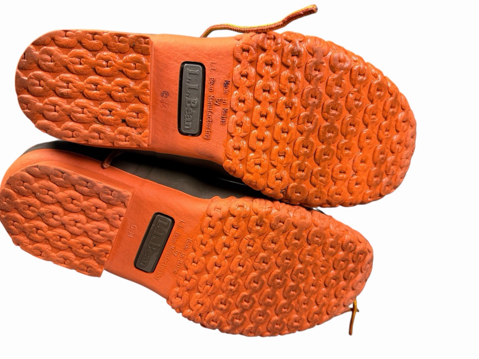 L.L. Bean Maine Hunting Duck Boots 2017 Limited Orange Chain Sole USA Womens 7M