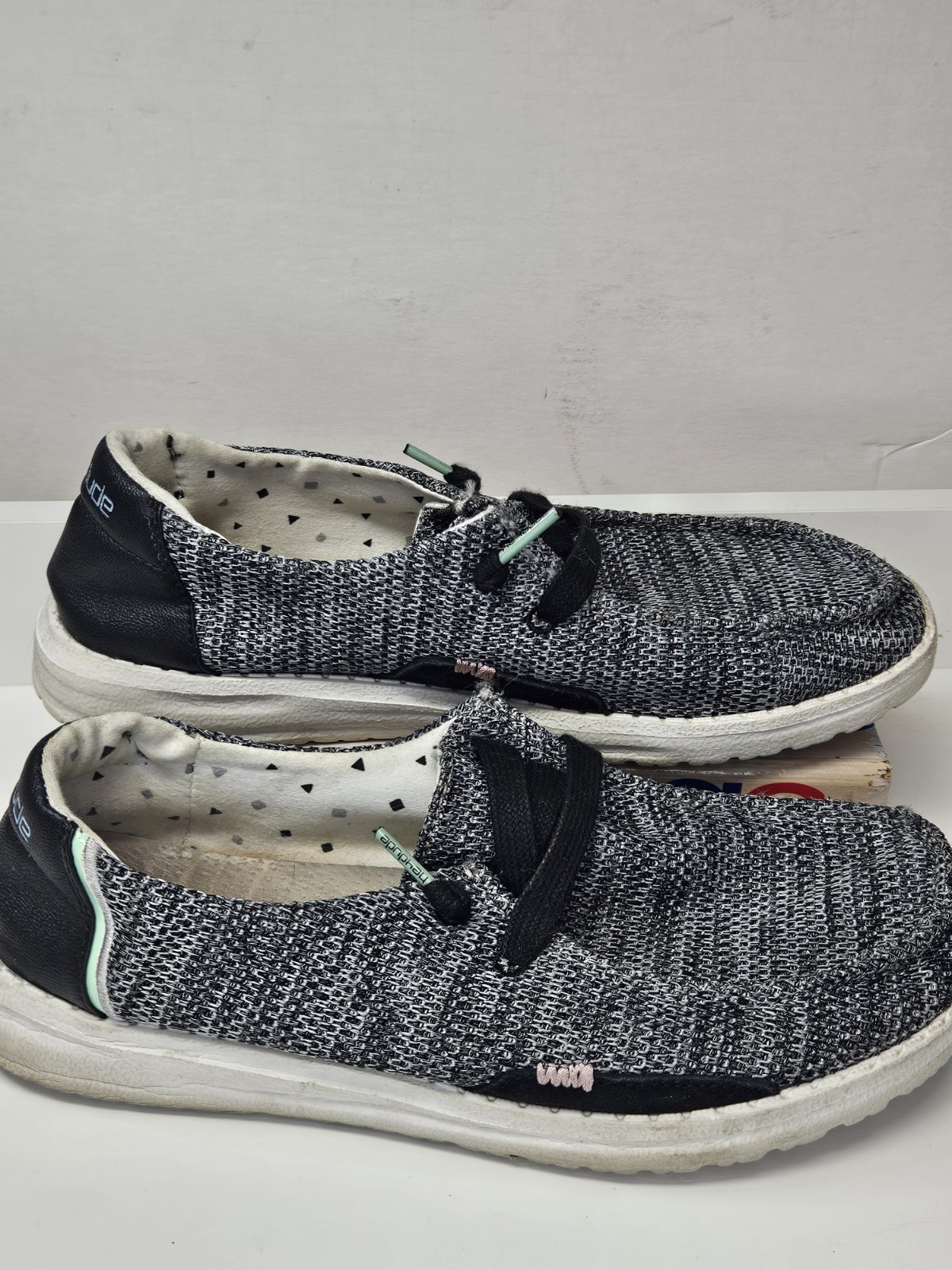 Hey Dude Wendy Sox Women Casual Shoes Size 7 Daily Wear Glacier Grey/Black