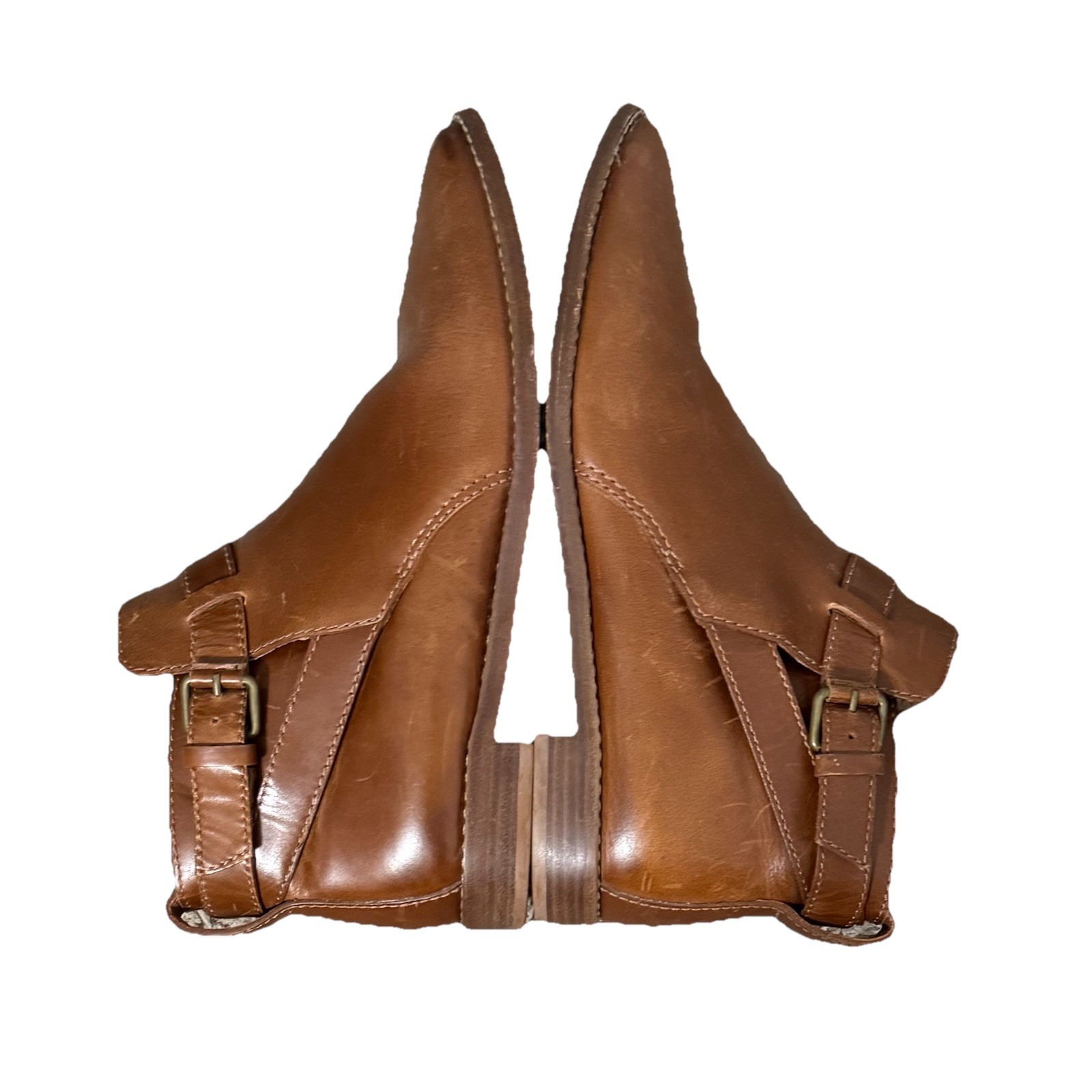 Madewell The Hollis Leather Ankle Boots Size 7 M Brown Equestrian English Saddle