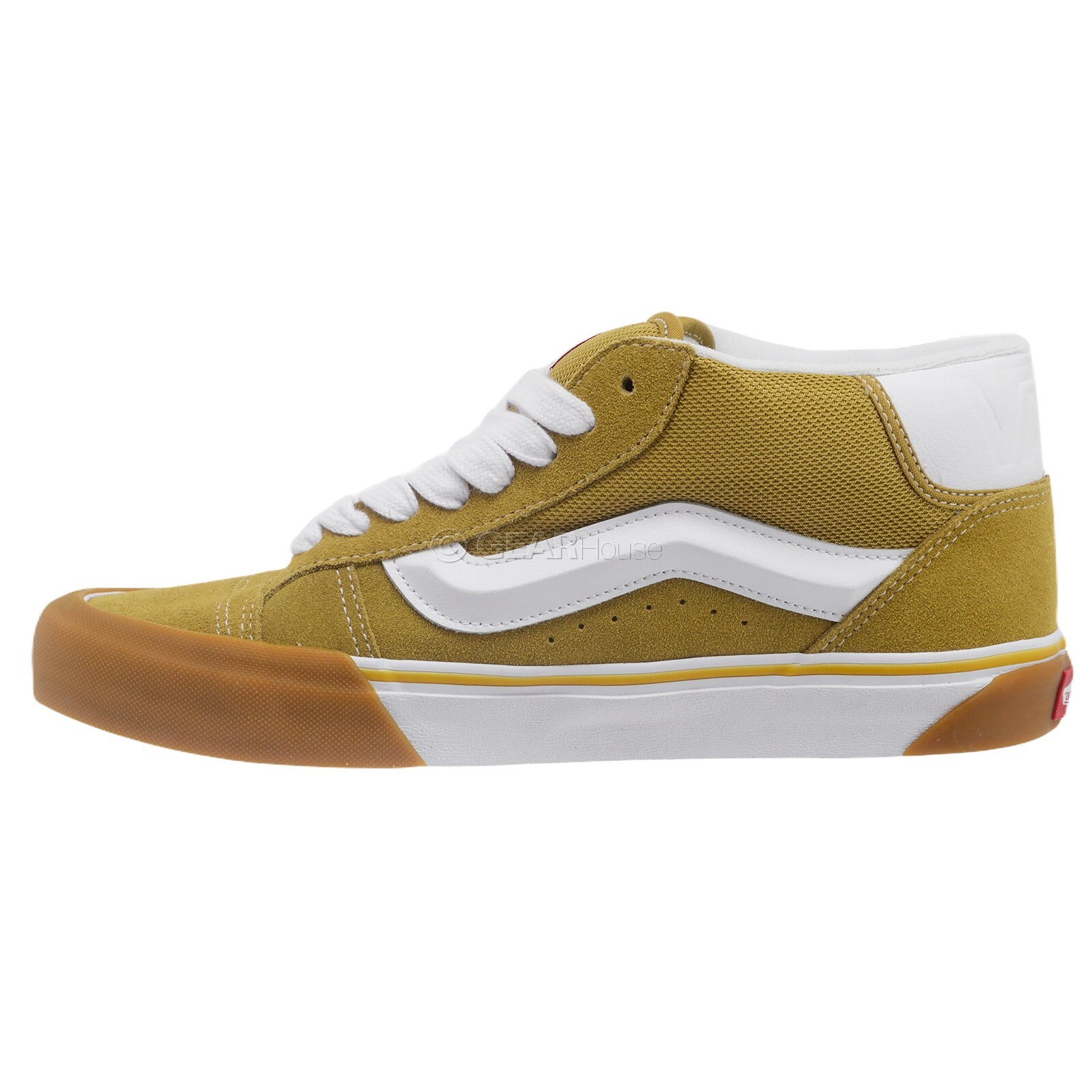 VANS Knu Mid Suede Mens Chunky Skateboarding Shoes, Khaki / Gum, Pick Size