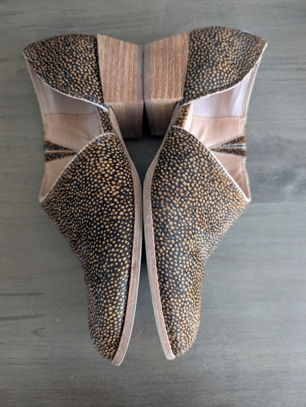 Madewell Boots Womens 7.5 Brown Calf Hair Animal Print Ankle Slip On Shoes