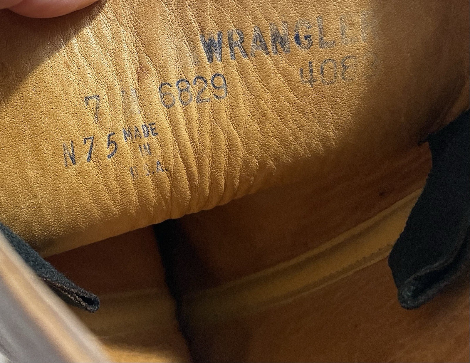 Vintage Wrangler Handmade in USA Campus Boots Size 7 Western RARE Knee High