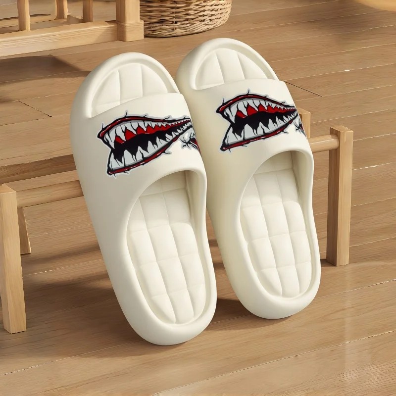 Shark Slides Women Men EVA Non-Slip Thick Sole Novelty Beach Home Sandals