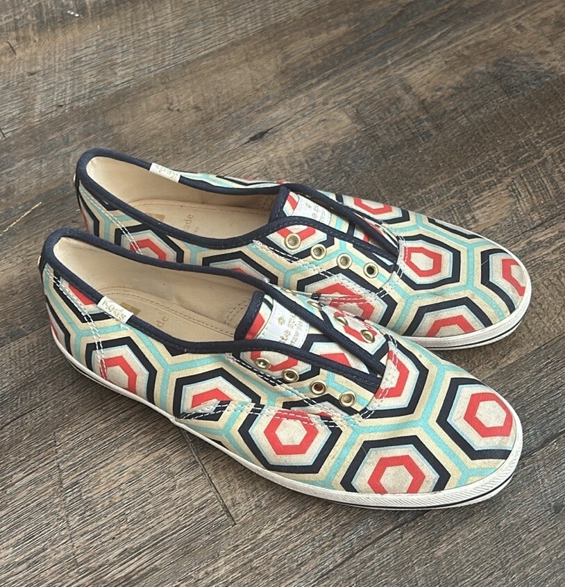 Keds Kate Spade New York Women’s US 6.5 Zig Zag Geometric Striped Sneakers CUTE!