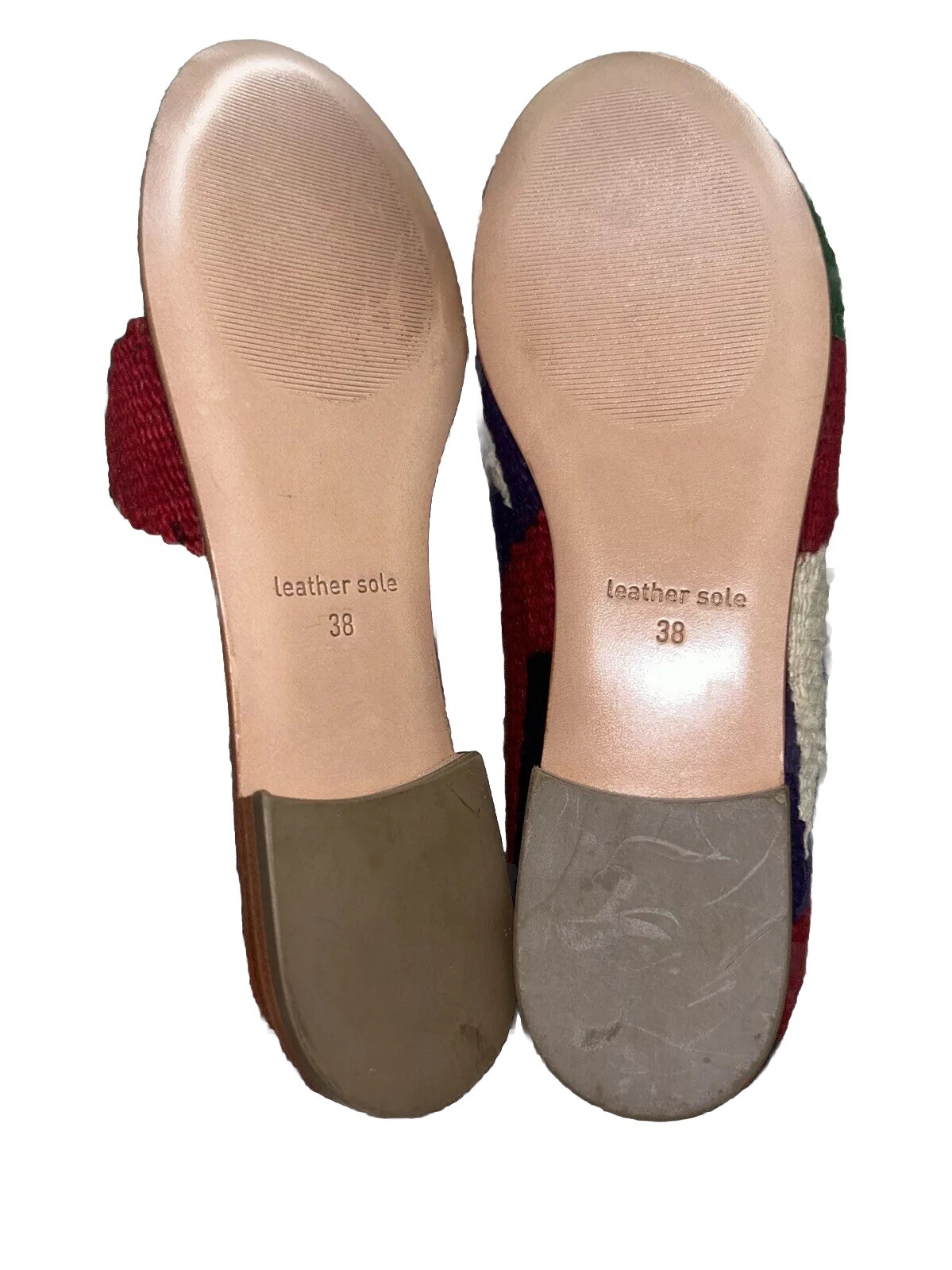 Ocelot Market Turkish Kilim Rug Loafer Flats Leather Sz EU 38 US 7 7 1/2 EUC