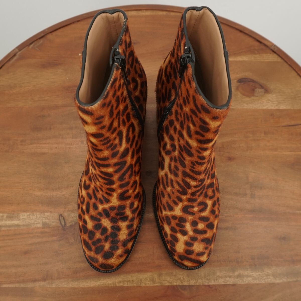 Steve Madden Womens Jozie Genuine Calf Hair Booties Size 7.5 M Leopard Brown