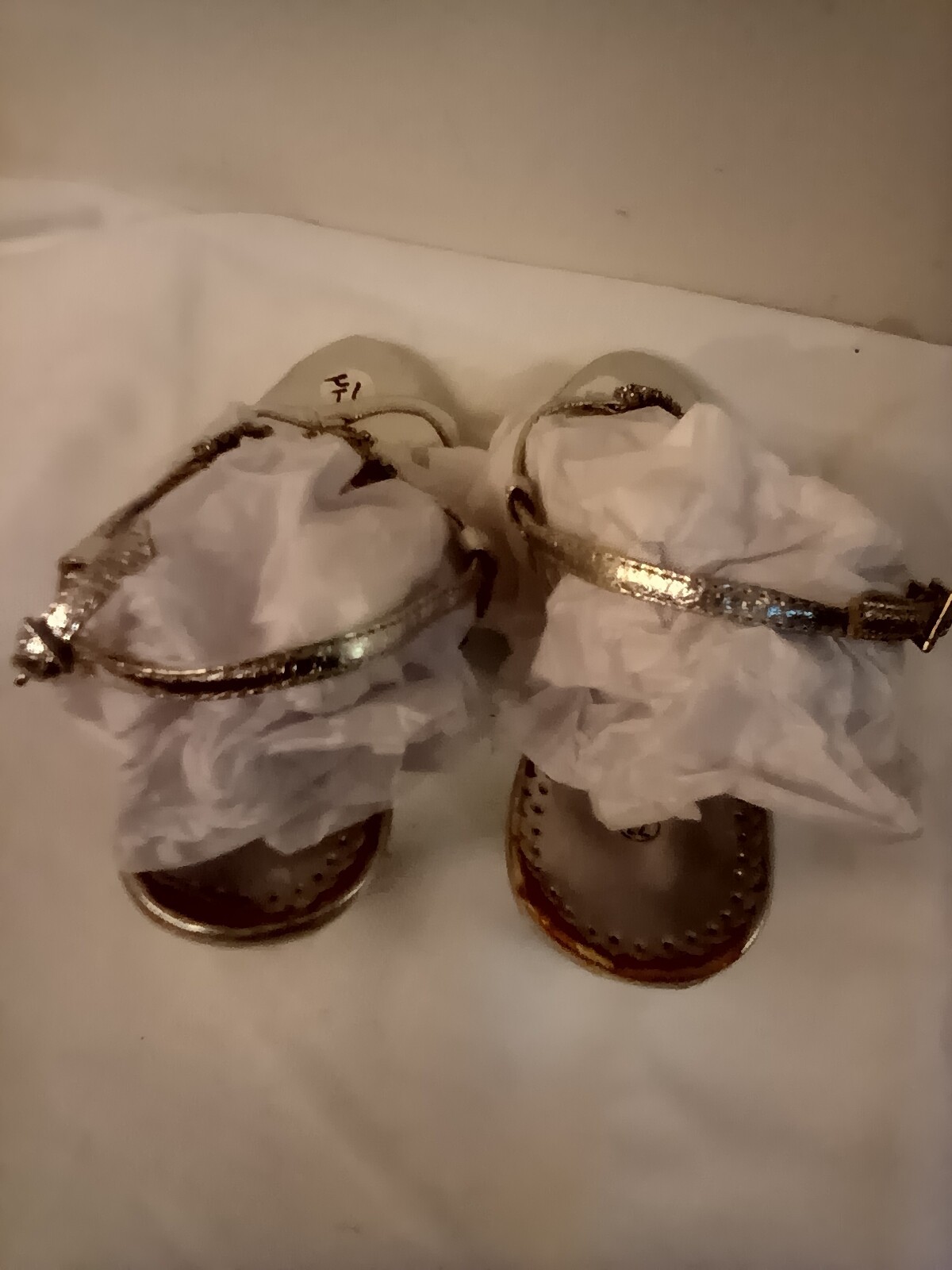 Rasolli silver t-strap slingback heels 7.5M 3″ heel rhinestones buckle man made