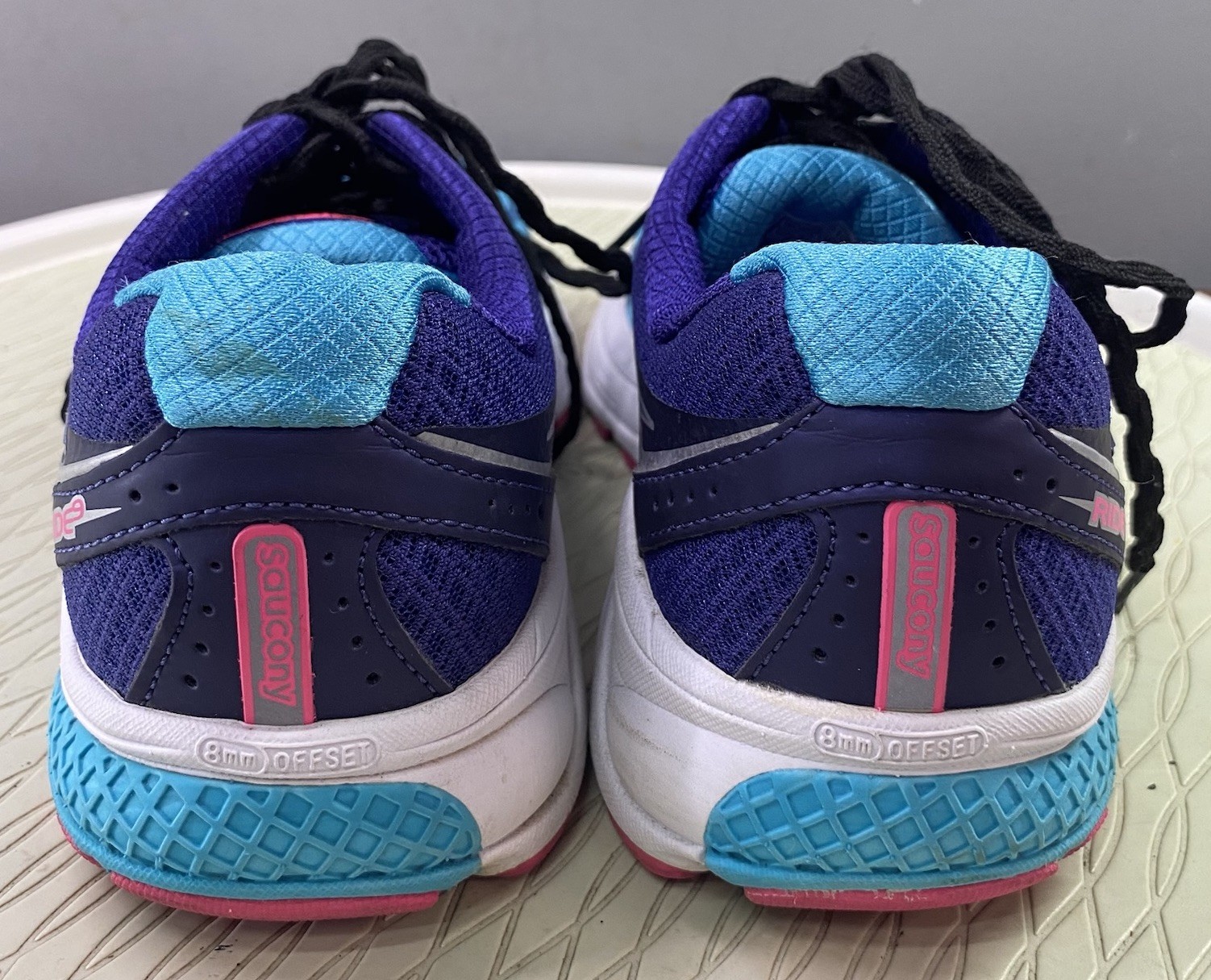 Saucony Everun Ride9 Womens Blue&Purple Running Sneakers 8mm Offset Sz.7