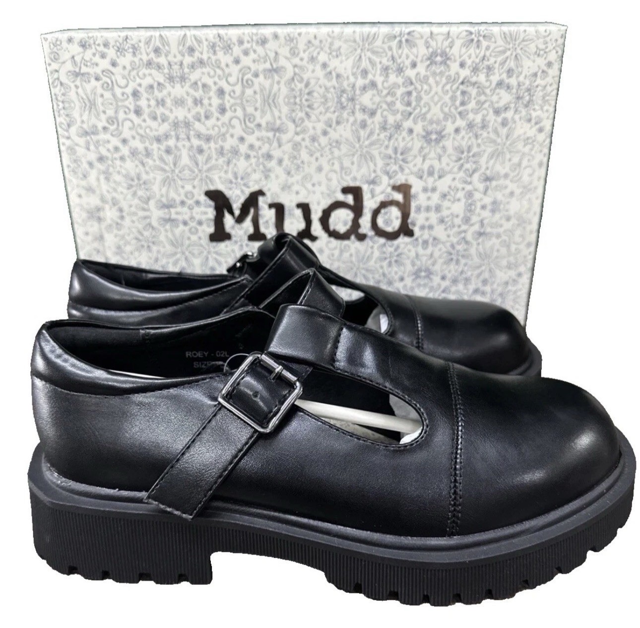 NWT Mudd Black Y2K Style Mary Jane Chunky Platform Sole Shoes Womens Size 6.5