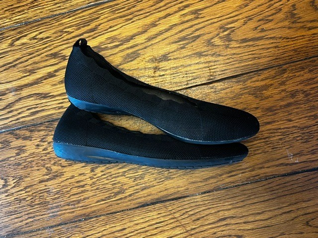 Women’s London Fog Collection flat Shoe, Black, Size 7W, Textile upper, Ex Cond!