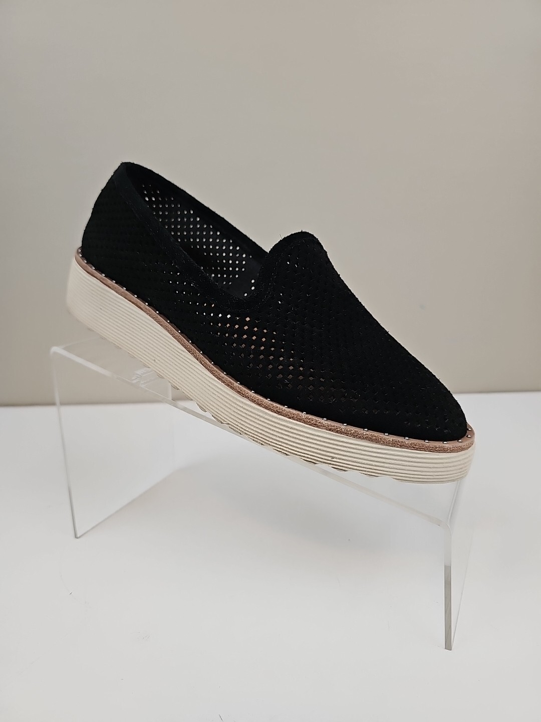 Johnston and Murphy Mitzi Perfed Venetian Womens Size 8 Black New Perforated
