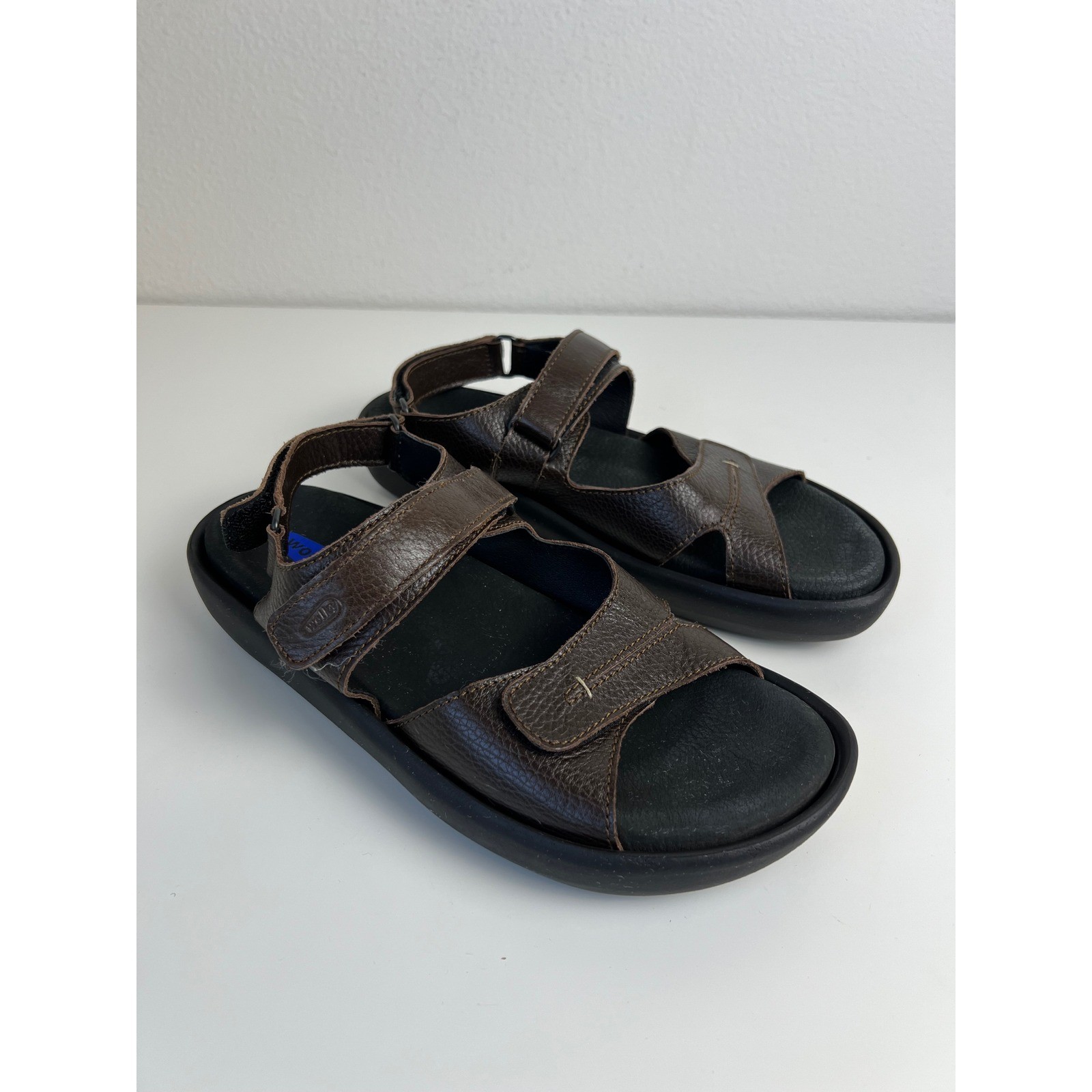 Wolky Brown Leather Comfort Walking Orthopedic Sandals Adjustable EU 41 US 10