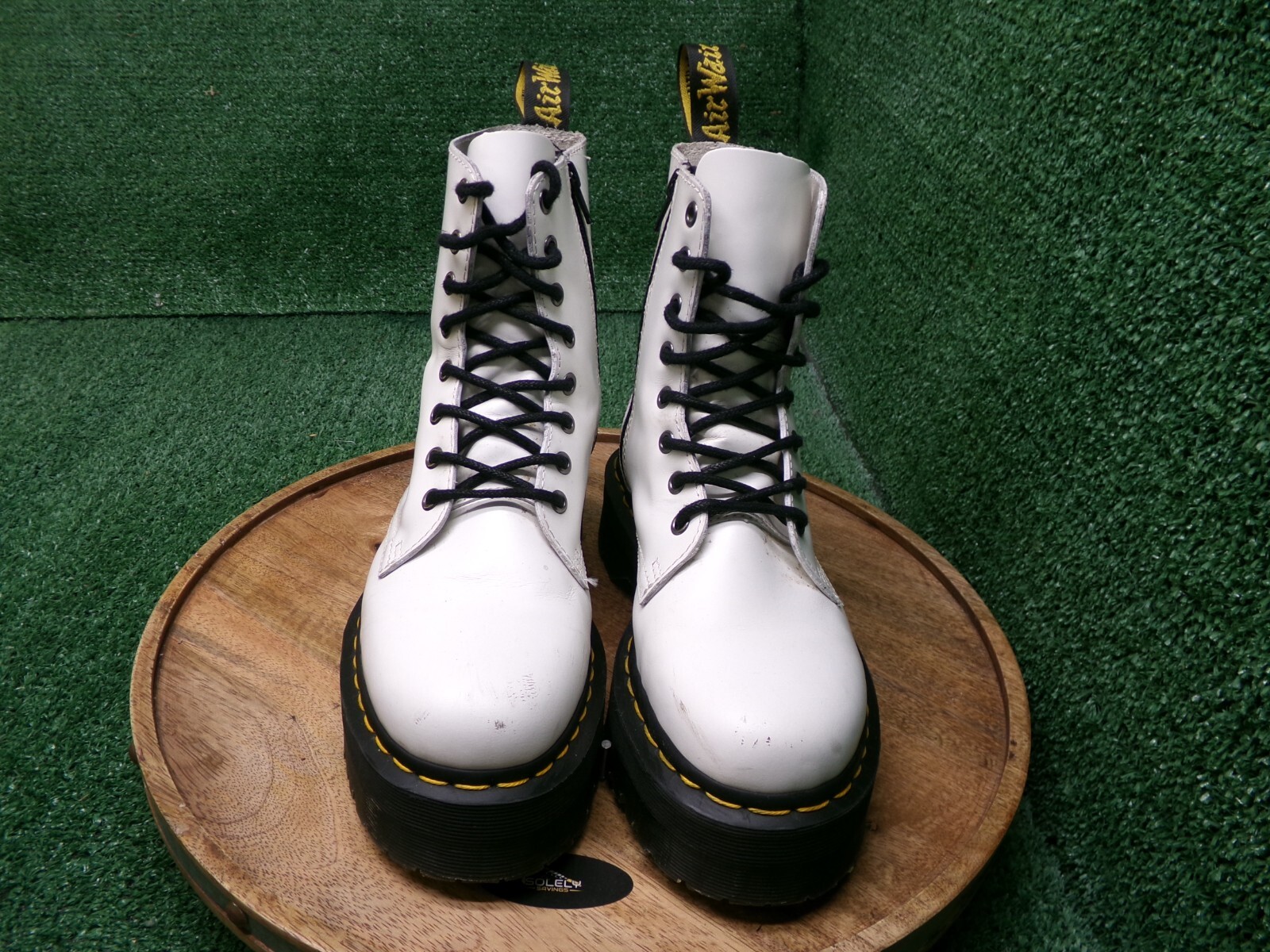 Dr. Martens Women’s Jadon White Original Smooth Leather Combat Boots Size US 8