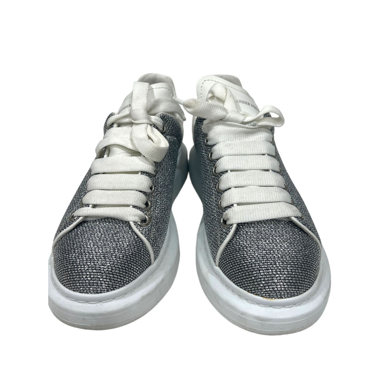 Alexander McQueen Oversized Platform Sneakers Silver White Size EUR 39.5 Rare
