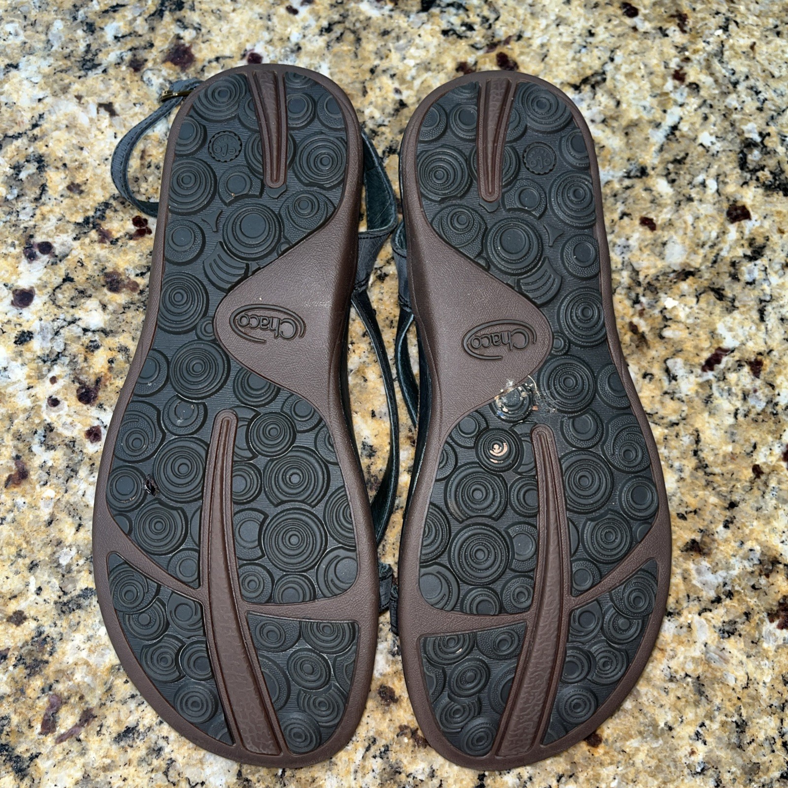 Chaco Women’s Sofia Black Leather Sandals EcoTread Nubuck Leather Size 8