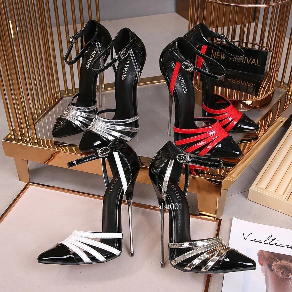 Women High Heels 16cm Ankle Strap Shoes Party Sandals Stiletto Heel Shoes Pumps