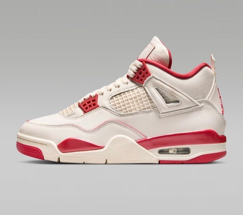 Women’s Air Jordan 4 Retro ‘Valentine’s Day’ Pale Ivory/Tough Red