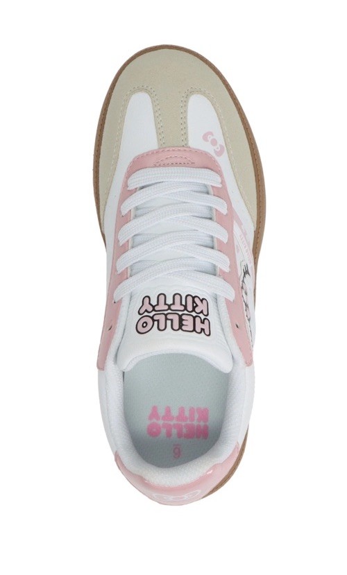 Sanrio Hello Kitty Women’s Lace Up Athletic T-Toe Sneakers White/Pink Size 6