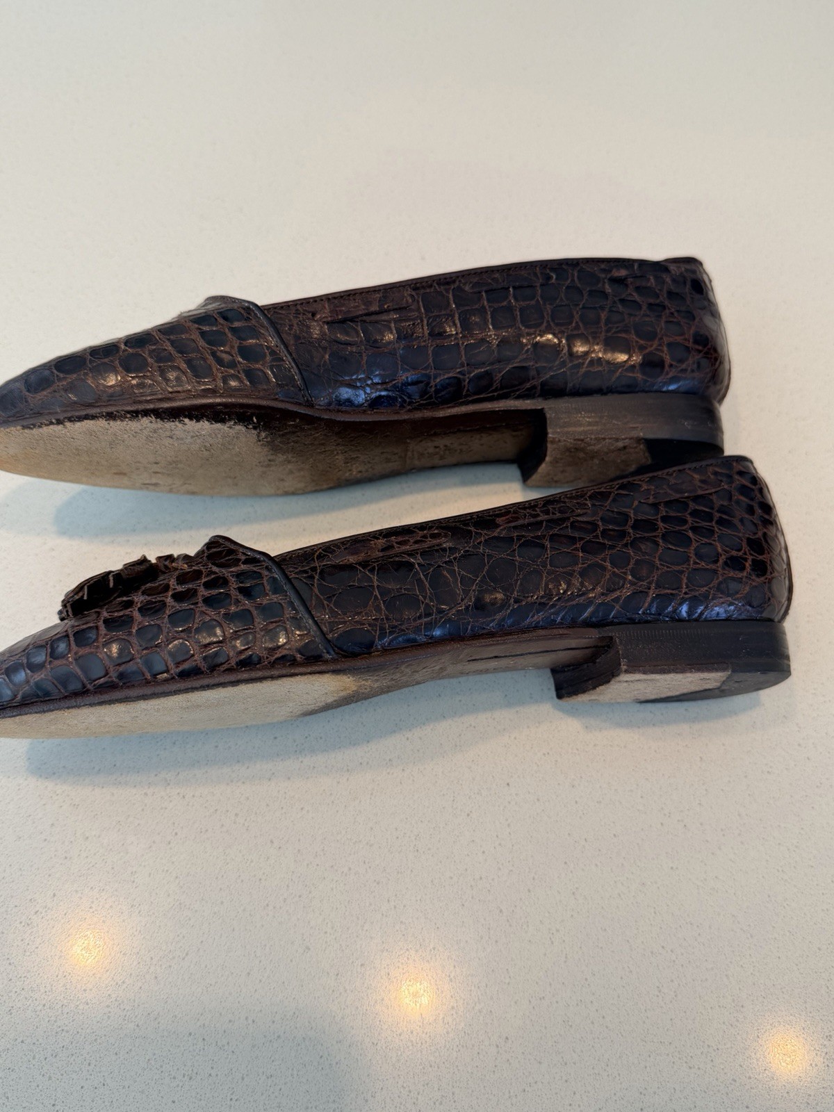 Vintage Ralph Lauren Women’s Size 6B Brown Genuine Crocodile Tassel Loafers