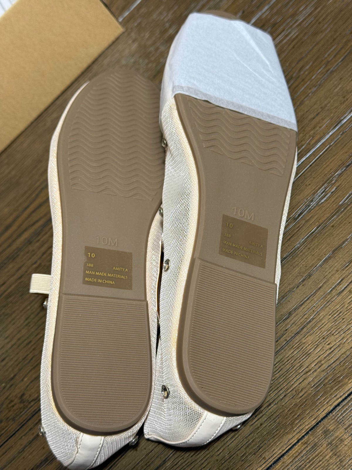 Project Cloud Amity Women’s Ballet Flat Crystal Size 10 Nude Memory Foam