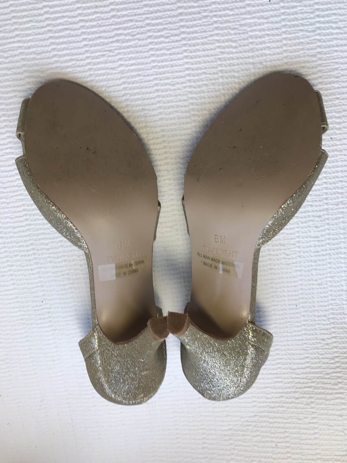 Michaelangelo Womens Gold Sparkle Event Pumps Sz 8M pre-owned