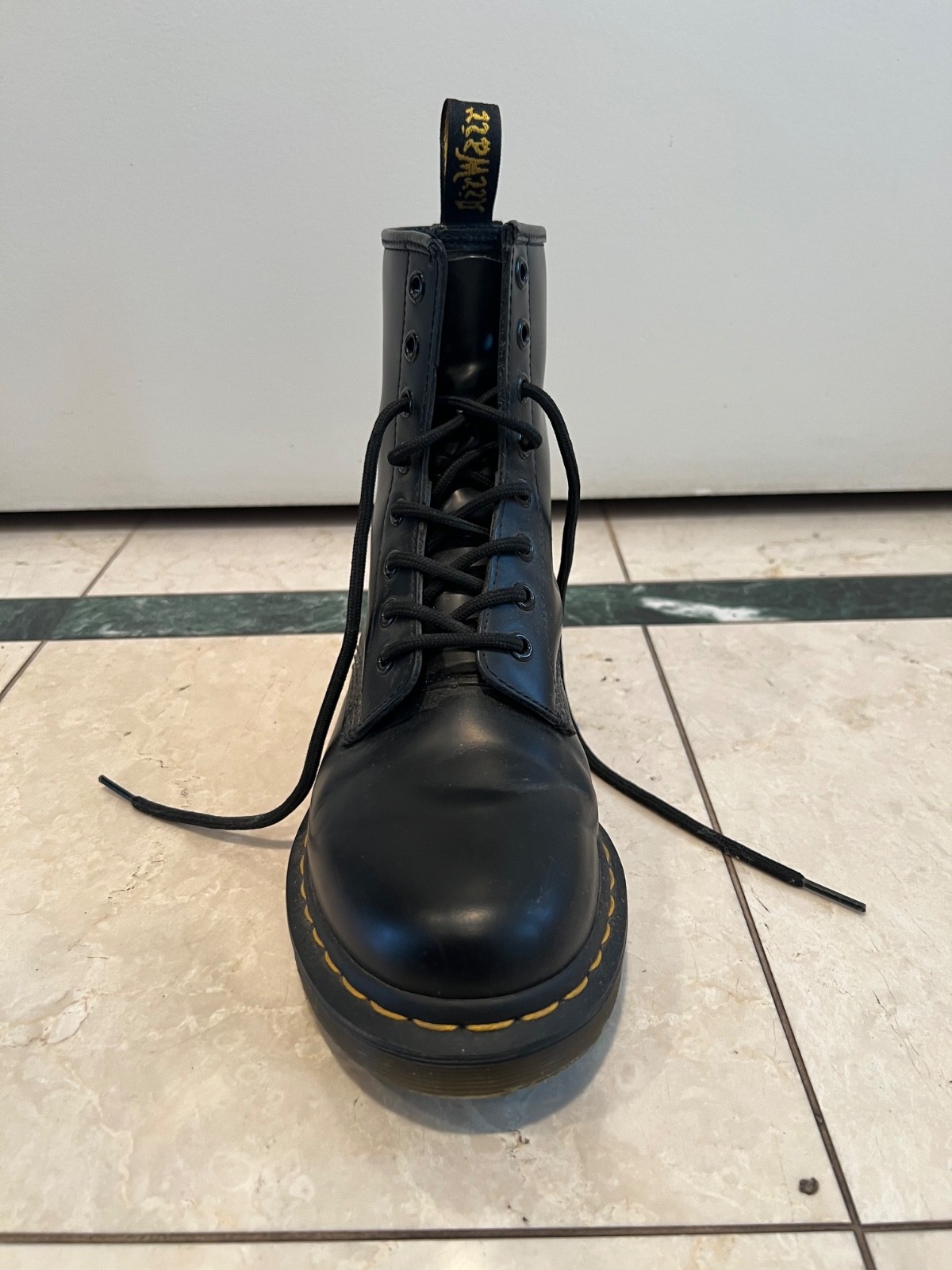 Dr. Martens 1460 Women’s Original Smooth Leather Lace Up Boots – Black, Size…