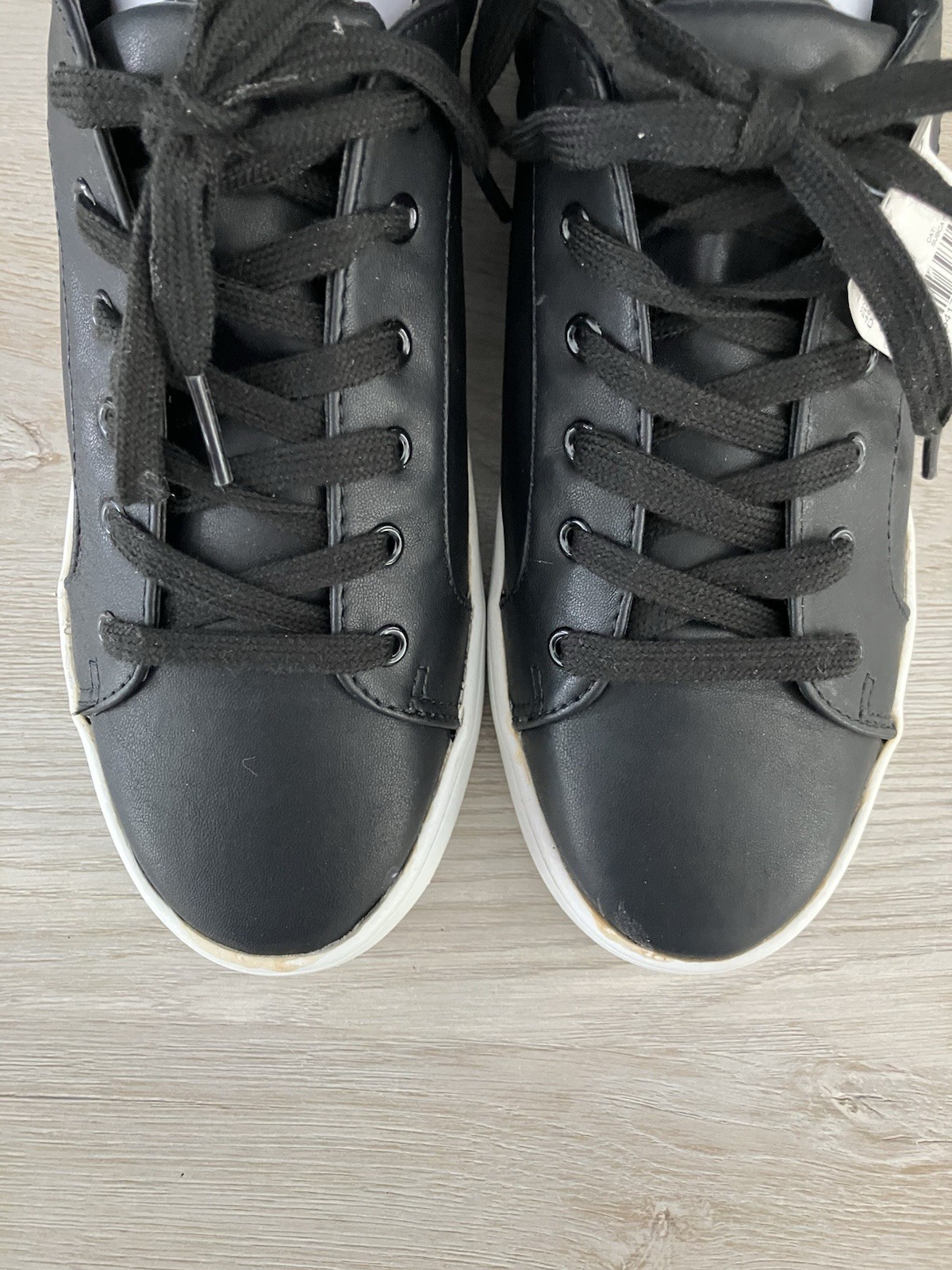 SM Womens 10 Black Casual Lace Up Platform Sneakers «Darcey» Model NWT READ