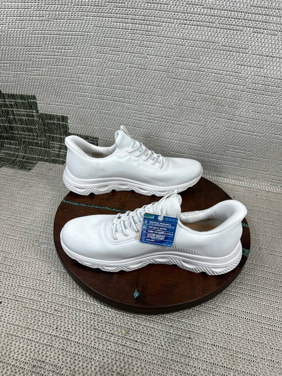 Skechers Shoes Womens Size 12 Bobs Sport Arc Waves White Textile Slip On Sneaker