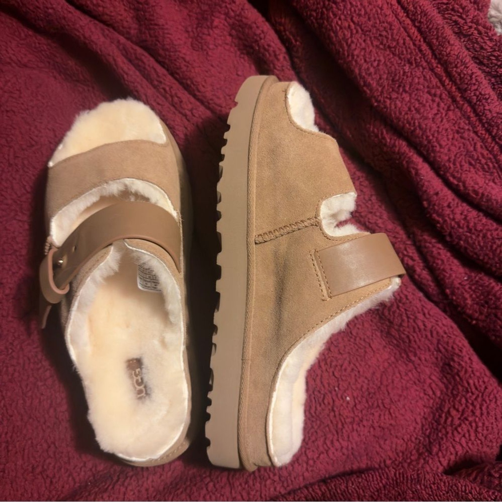 Womens UGG® Greenport Strap Slide Sandal – Chestnut