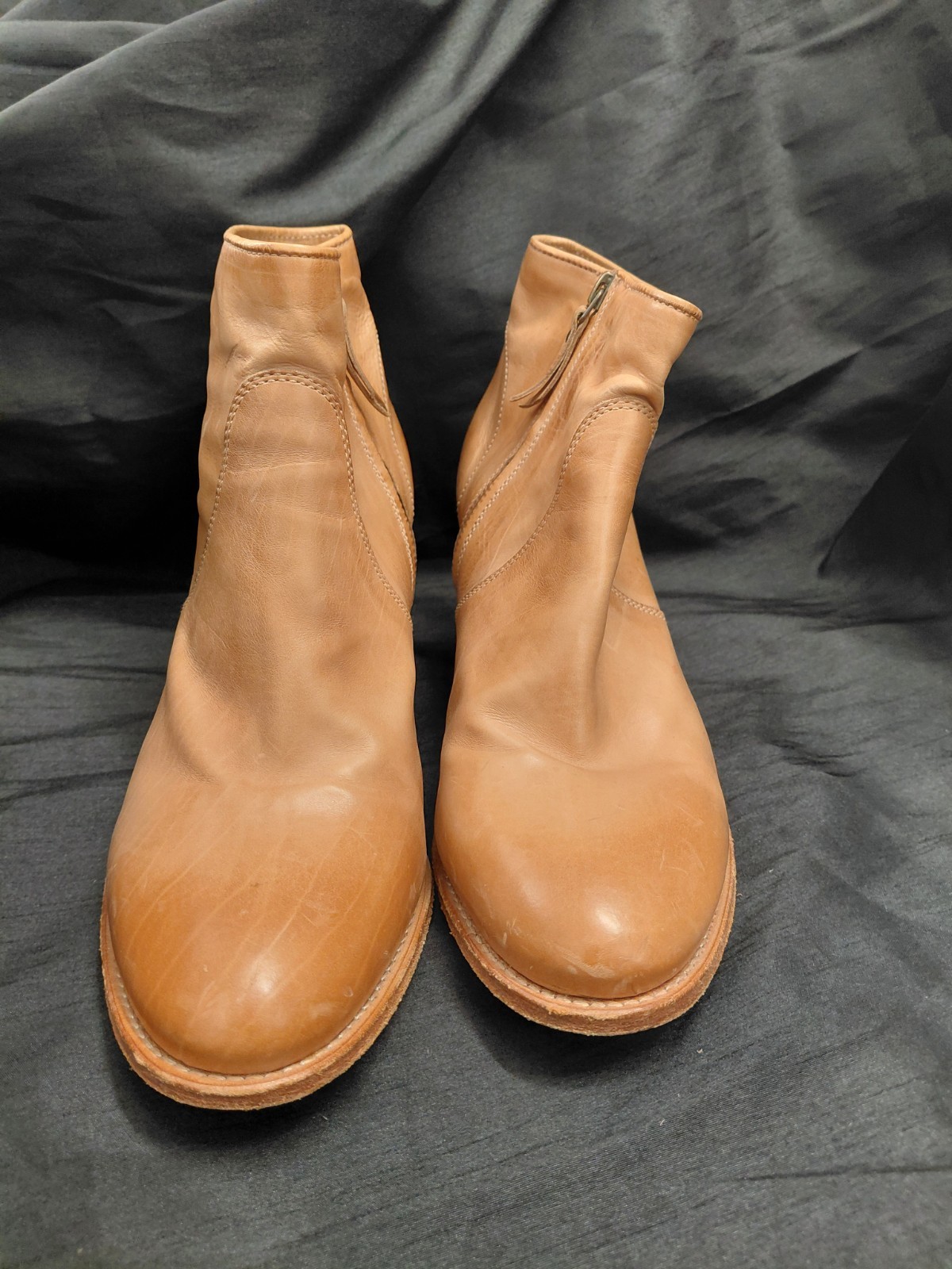 N.D.C. Made By Hand Women Ankle Boots Light Brown Leather Made In Spain Size 40
