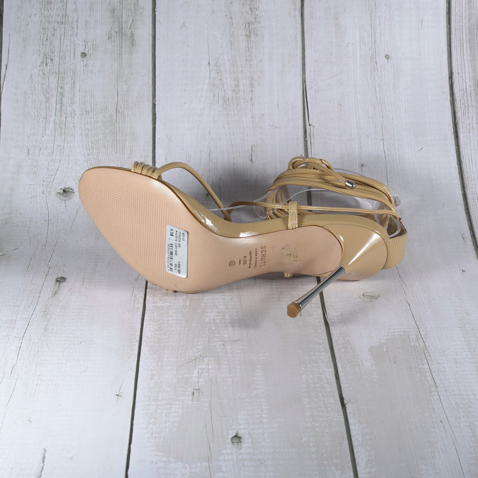 SCHUTZ Adeline Light Nude High Sandals 8.5 M