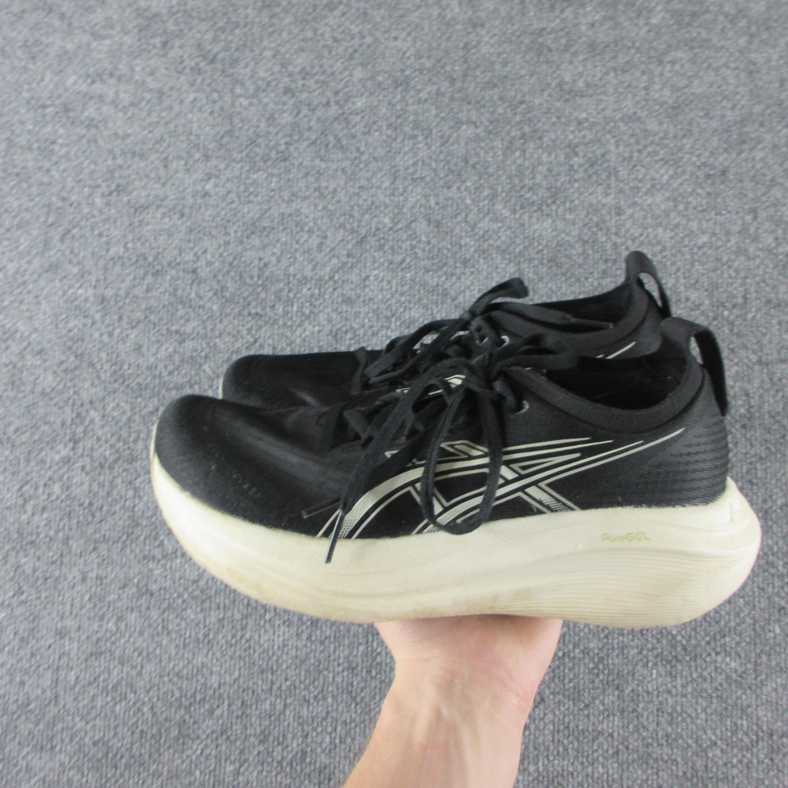 ASICS Gel-Nimbus 27 Running Shoes Womens Size 8 Black Mesh Cushioned 1012B819
