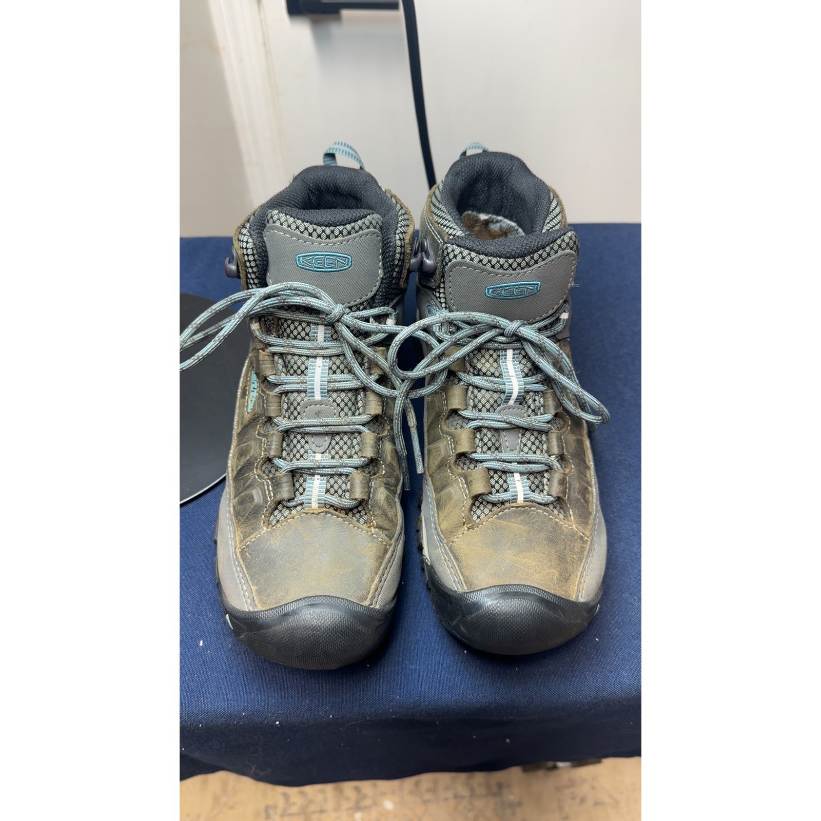 Keen | Targhee Waterproof Hiking Boots Brown Gray Blue Mid Top | Size