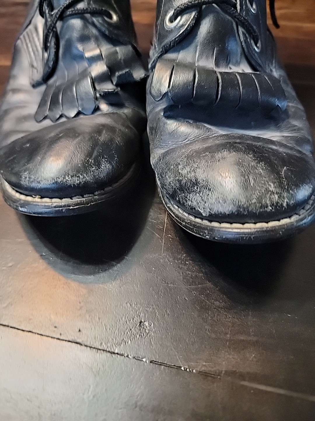 Vintage black roper packer boots lace up Steampunk Goth Trashed Sz 8.5 Women