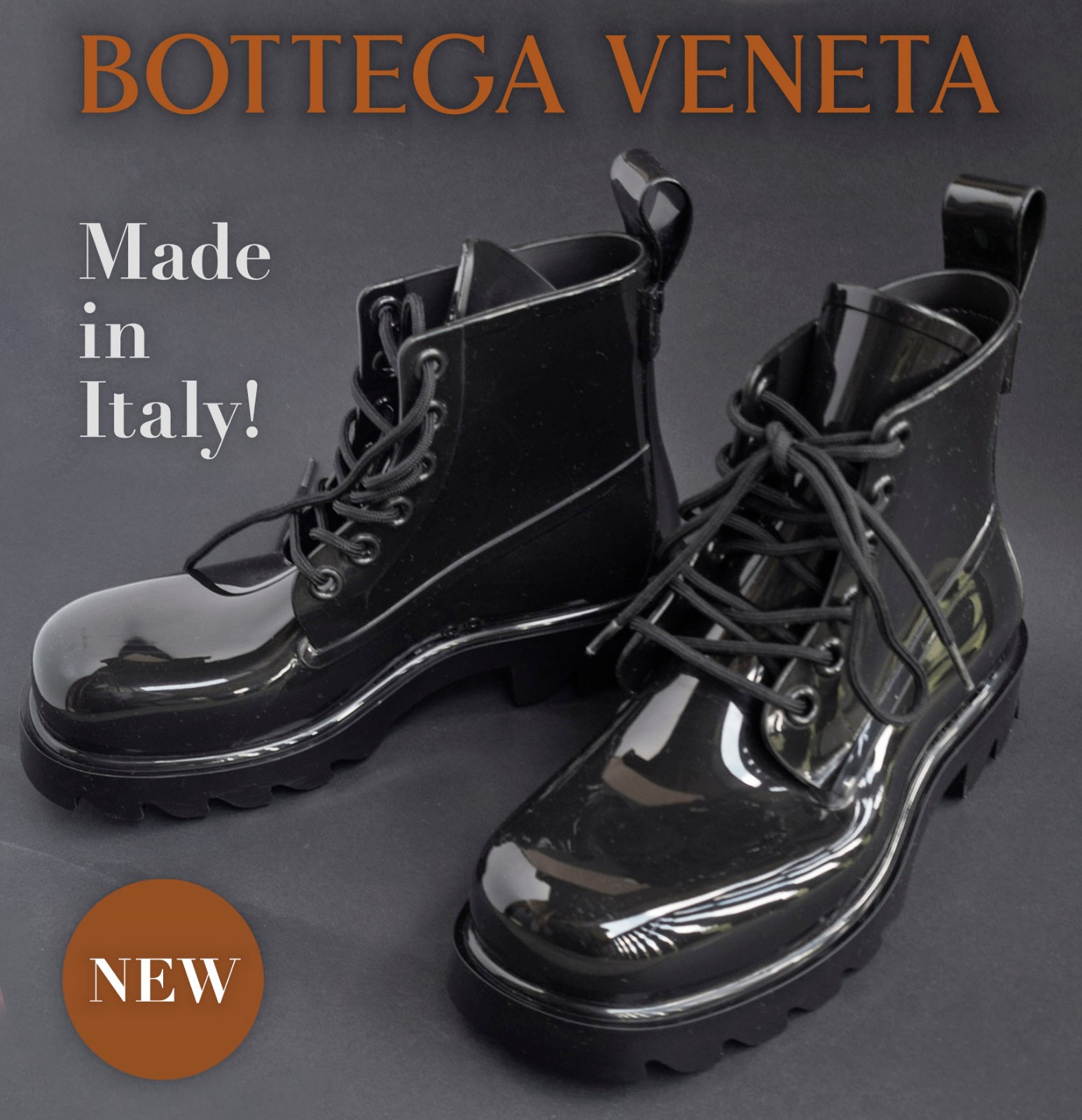 NP~650€ Bottega Veneta rubber boots 37 rubber stride boot black shiny