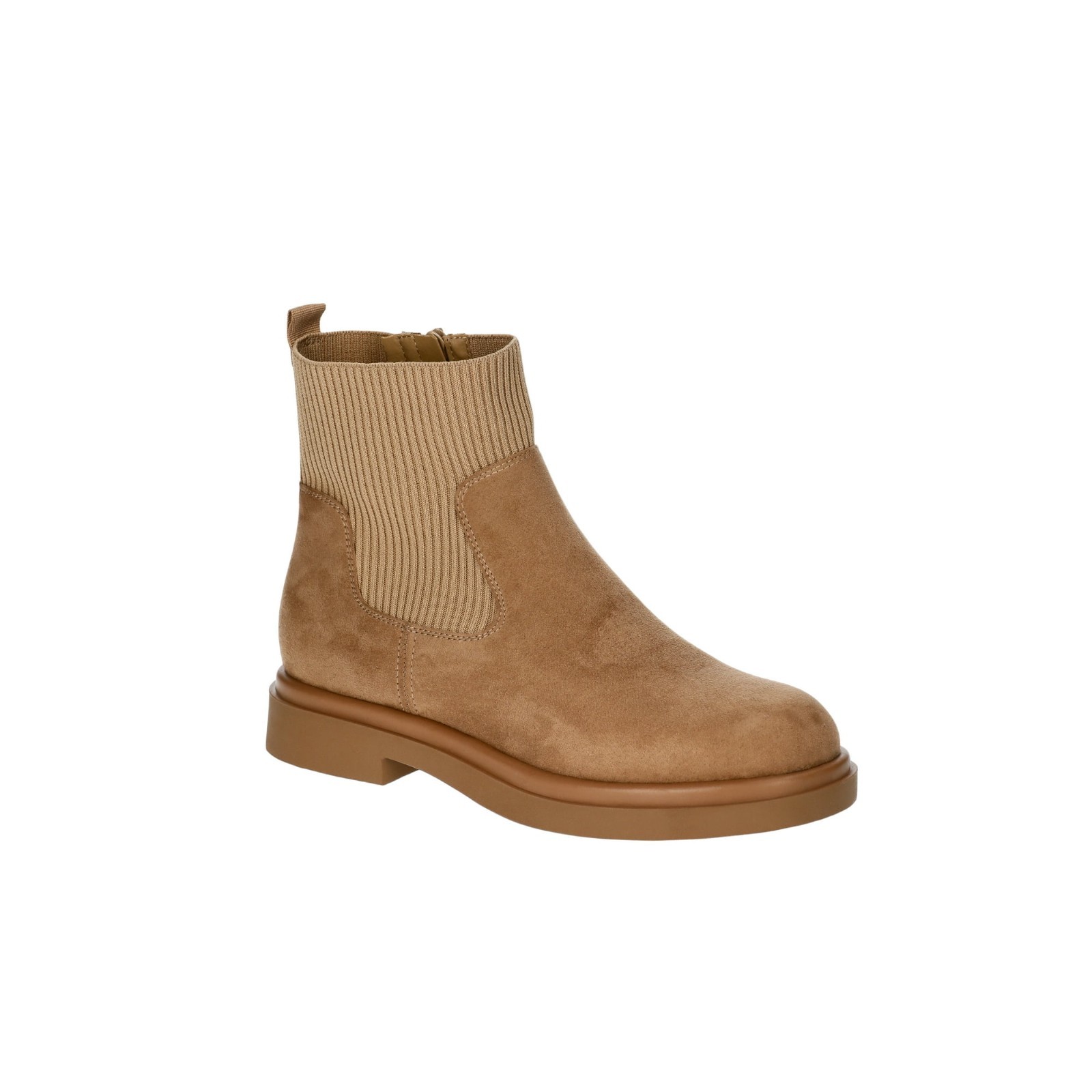 No Boundaries Women’s Faux Leather and Knit Chelsea Boots Size 6