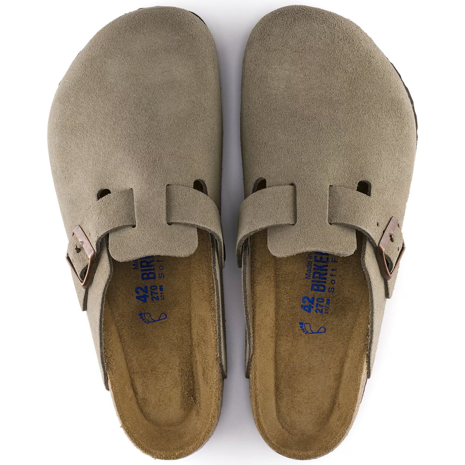 Birkenstock Boston Soft Footbed Suede Taupe Casual Shoes EU37-45