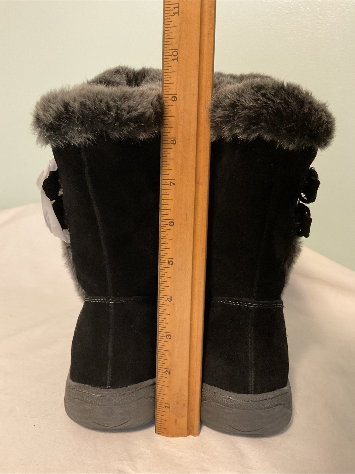 Spring Step Achieve Black Suede Leather Winter Boots Womens Size 9 40 NWT