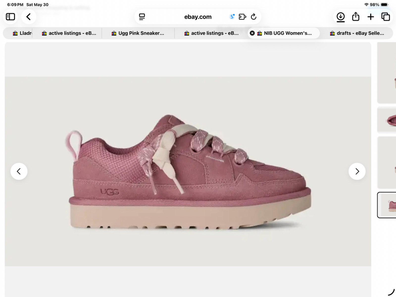 NIB UGG Women’s Lo Lowmel Sneaker in Pink size 10