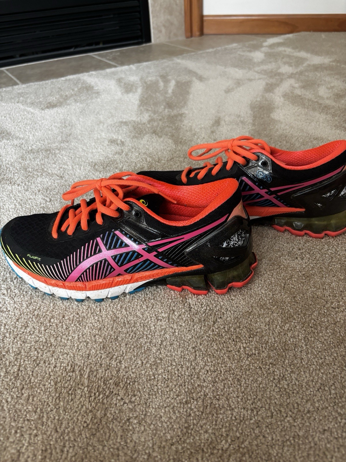 ASICS Gel Kinsei 6 Black Orange Size 8 EUC RARE