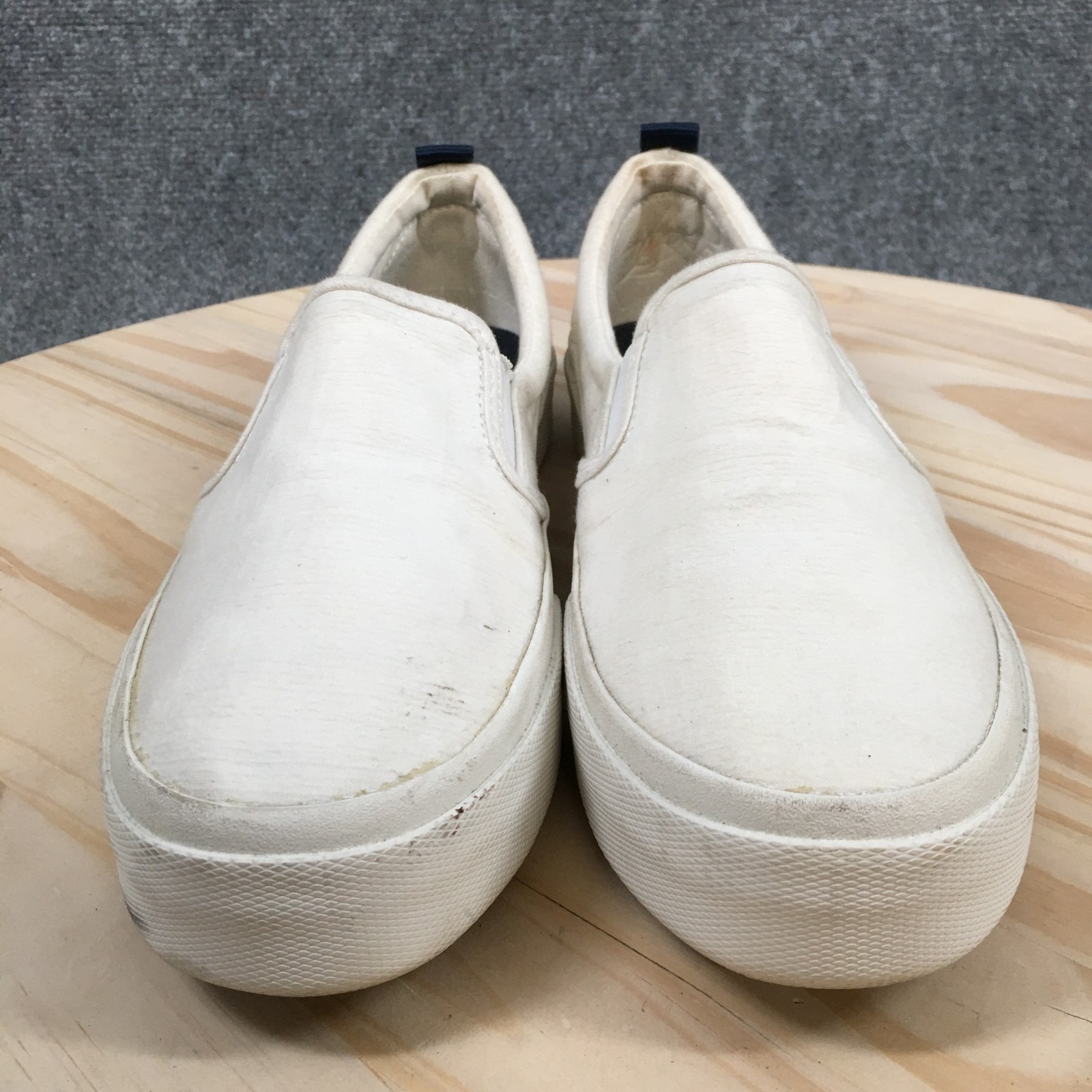 Sperry Shoes Womens 9.5 Pier Wave Slip On Comfort STS85776 White Canvas Casual