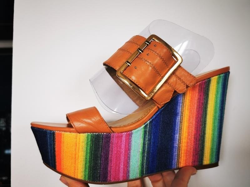 Women Nine West Heels Multicolor Leather 38.5